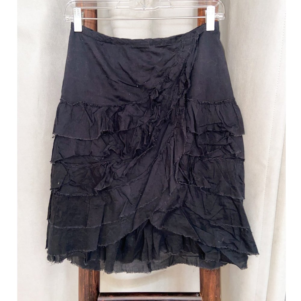 Wet Seal Ruffled Black Skirt